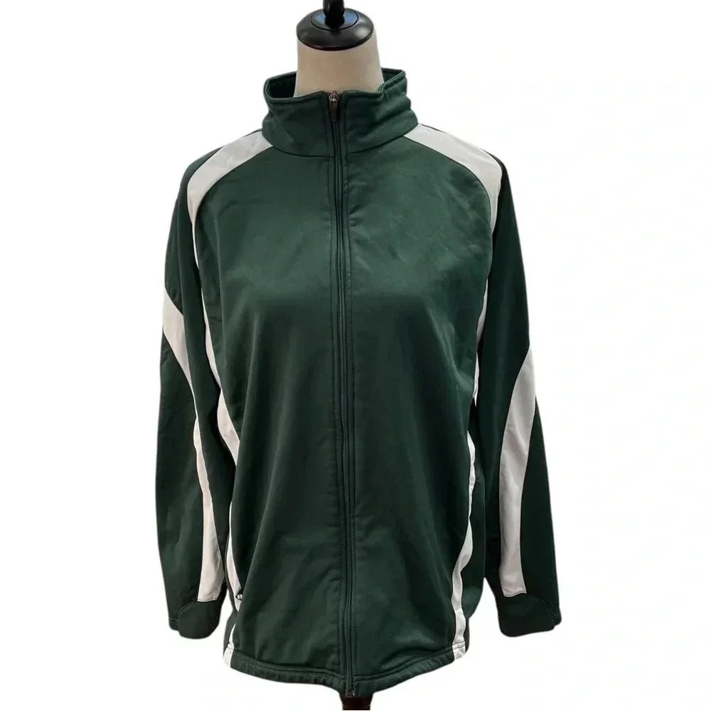 Holloway Green and White Track Jacket Full Zip Adult XL
